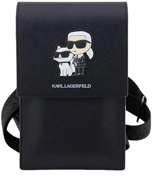 Чохол-сумка Karl Lagerfeld Saffiano Karl & Choupette Black (3666339123345)