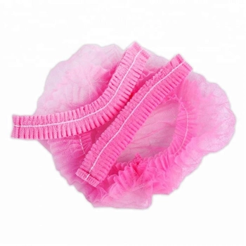 Шапка кульбаба(гармошка) рожева косметологічна 100шт/уп.