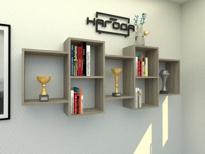 Полка книжная ПК-41 навесная на стену цвет Трюфель