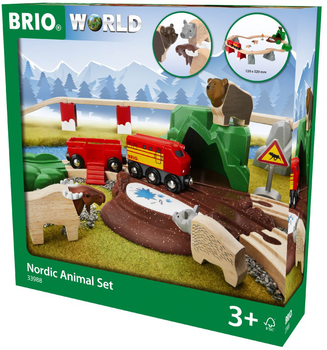 Ігровий набір Brio Дитяча залізниця Nordic Animal 26 деталей (7312350339888)