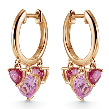 Серьги из серебра с сапфирами (синт.) и рубинами 1773738