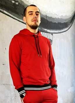 Худі Red And Dog Head Stripe S Червоний 0519
