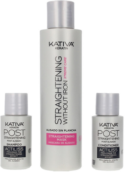 Набір для вирівнювання волосся Kativa Keratin Anti-Frizz Smoothing Without Ironing Xtrem Care 30 Days Шампунь 30 мл + Маска 100 мл + Кондиціонер 30 мл (7750075052925)