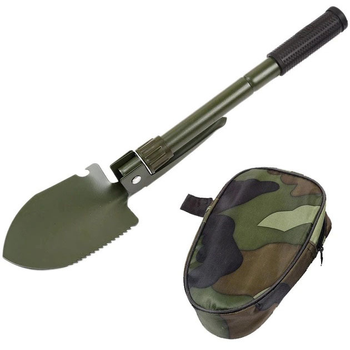Складна лопата, туристична лопата для кемпінгу, міні лопата, саперна лопата Shovel Mini + чохол. SA-485 Колір: зелений