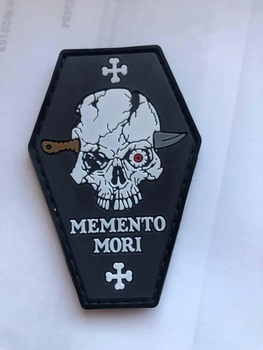 Шеврон на липучці Memento mori Чорний