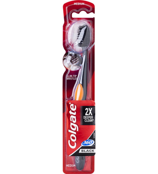 Зубна щітка Colgate 360 Black середня 1 шт (8718951033542)