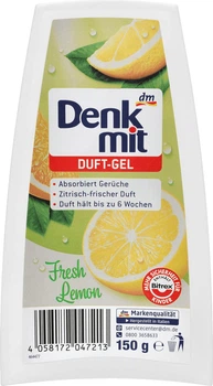 Гелевий освіжувач повітря DenkMit 2 в 1 Лимон 150 г (4058172047213)