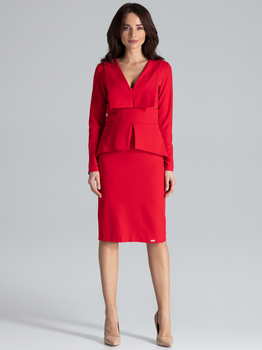 Sukienka ołówkowa damska Lenitif K491 S Czerwona (5902194354523)