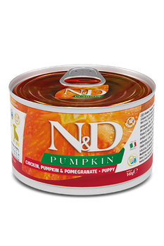 Влажный корм Farmina N&D Grain Pumpkin Chicken Puppy Mini для щенков мелких пород, тыква/курица/гранат, 140 г