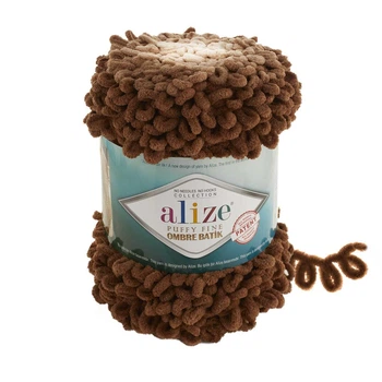 Пряжа для вязания Alize PUFFY FINE OMBRE BATIK 7262 ализе пуфи файн омбре батик плюшевая