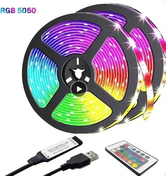 Светодиодная RGB лєнта 5М. с пультом в комплекте 15LED/m USB LED 5050