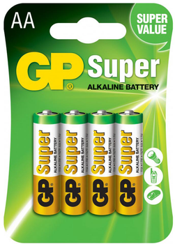 Bateria alkaliczna GP Super Alkaline AA 1.5V 15A-U4 LR6 4 szt. (15A-U4)