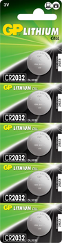 Літієві батарейки GP Lithium Cell 3.0V CR2032-U5 5 шт. (CR2032-U5)