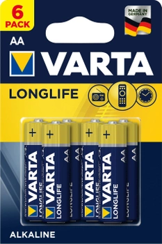 Батарейка Varta Longlife AA BLI 6 Alkaline (4106101436)