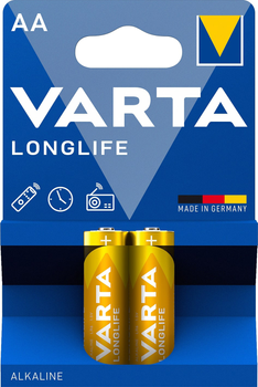Батарейка Varta Longlife AA BLI 2 Alkaline (04106101412)