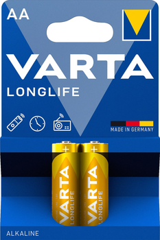 Батарейка Varta Longlife AA BLI 2 Alkaline (04106101412)