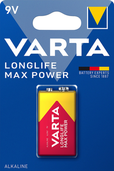 Батарейка Varta Longlife Max Power 6LR61 BLI 1 шт (4722101401)