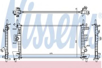 Радіатор охолодження FORD C-MAX/FOCUS (вир-во Nissens) Nissens (69237)