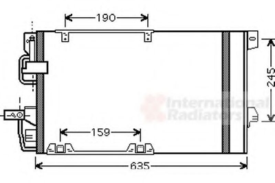 Конденсор кондиционера ASTRA G/ZAFIRA MT/AT 02- (Van Wezel) Van Wezel (37005326)