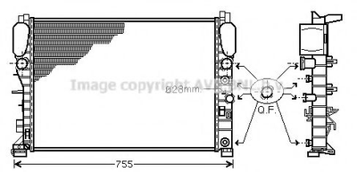 Радиатор, Система охлаждения двигателя Ava (MSA2341)