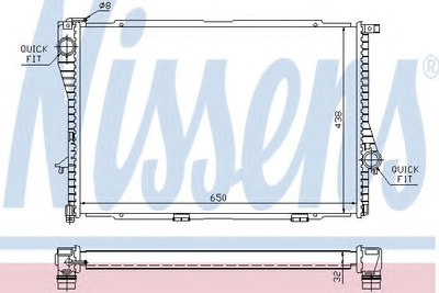 Радіатор охолодження BMW 5 E39 (95-)/ 7 E38 (94-) (вир-во Nissens) Nissens (60648A)