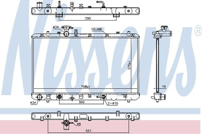 Радіатор охолодження SUZUKI SX4 (EY, GY) (06-) 1.6i АТ (вир-во Nissens) Nissens (64255)