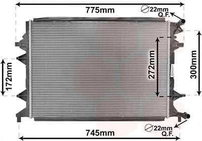 Радіатор охолодження VOLKSWAGEN JETTA IV (вир-во Van Wezel) Van Wezel (58002370)