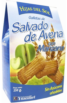 Herbatniki bez dodatku cukru Ynsadiet Galletas Salvado Avena Con Manzana 250 g (8412016359638)