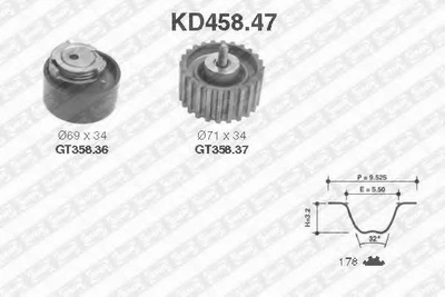 Комплект ременя ГРМ FIAT (Вир-во NTN-SNR) NTN (KD45847)