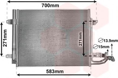 Конденсор кондиціонера VW TOURAN ALL MT/AT 03- (Van Wezel) Van Wezel (58005211)