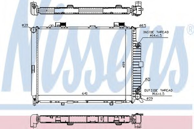 Радиатор охлаждения MERCEDES E-CLASS W 210 (95-) (выр-во Nissens) Nissens (62689A)