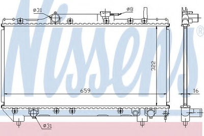 Радіатор охолодження TOYOTA CARINA E (92-) 1.6/1.8 MT (вир-во Nissens) Nissens (64838A)