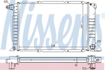 Радиатор охлаждения FORD TRANSIT(EY) (94-) 2.5 TDi (пр-во Nissens) Nissens (62080A)