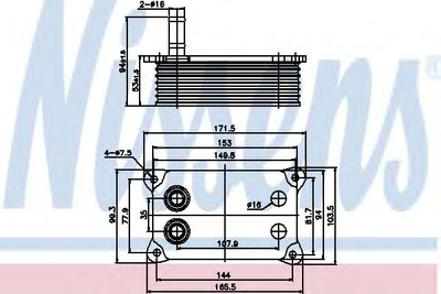 Масл.рад. FD MONDEO III(00-)2.0 TDCi(+)[OE 1477141] Nissens (90683)