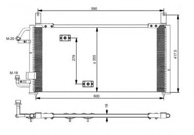 Радиатор кондиционера DAEWOO Espero 93- (выр-во NRF) NRF (35197)