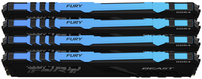Pamięć Kingston Fury DDR4-3600 131072MB PC4-28800 (Kit of 4x32768) Beast RGB Black (KF436C18BBAK4/128)
