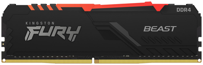 Оперативна пам'ять Kingston Fury DDR4-2666 16384 MB PC4-21300 Beast RGB Black (KF426C16BBA/16)