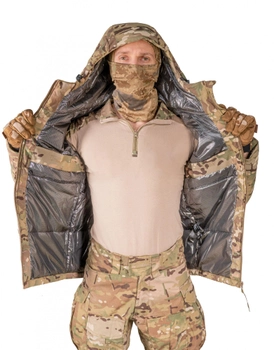 Куртка зимняя с теплоотражающей подкладкой Omni Hit Multicam Рип Стоп с капюшоном военная тактическая куртка 3XL Мультикам (CPM28889-4)
