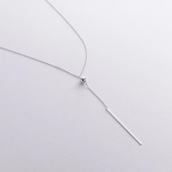 Серебряное колье - галстук "Шарик" 908-01360 Онікс 43