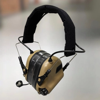 Навушники Earmor M31 з кріпленням на шолом HD-ACC-08 Койот, активні навушники з адаптером чебурашка на рейку ARC (243810-244391)