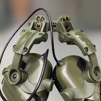 Навушники Earmor M32 c кріпленням на шолом HD-ACC-08, активні, зі знімним мікрофоном та гарнітурою, Олива (244821-244442)