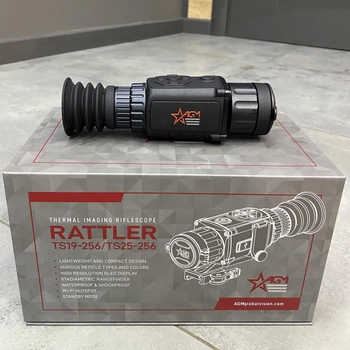 Тепловізійний приціл AGM Rattler TS25-256 + планка HM-THUNDER-R, 1250 м, 25 мм, Wi-Fi, стадіометричний далекомір (243376)