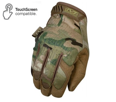 Армейские перчатки тактические усиленные Mechanix с пальцами для сенсора The Original камуфляж мультикам, 96471255-XXL