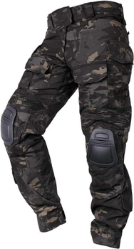 Чоловічі тактичні штани multicam з наколінниками G3 Combat IDOGEAR, штани камуфляж Rip Stop чорний мультикам, 6933451-M