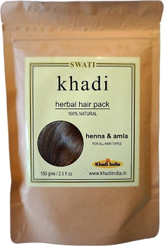 Травяная маска для волос для укрепления волос "Хна и амла" - Khadi Herbal Hair Pack 150g (1038076-1377195-2)