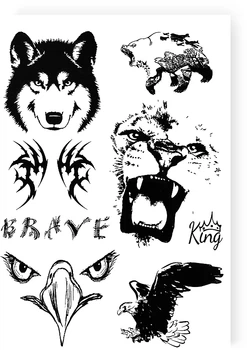 Тимчасові тату "Тварини Brave" - ​​Ne Tattoo Тимчасові тату "Тварини Brave" (1шт) (982332-0-2)