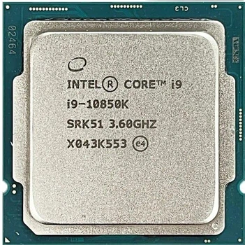 Процессор Intel Core i9 10850K (CM8070104608302) (Socket 1200, 20T, 5.2 ГГц, Tray) Б/у