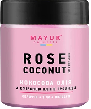 Натуральне Кокосове масло Mayur з ефірною олією Троянди 140 мл (4820189560616)