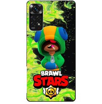 Чехол силиконовый бампер Candy для Xiaomi Redmi Note 11S / Note 11 с Героем Brawl Stars Бравл Старс Леон