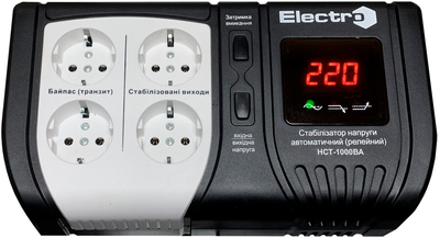 Стабілізатор напруги ElectrO НСТ-1000 4 розетки 1 кВА (HCT10EL4W)